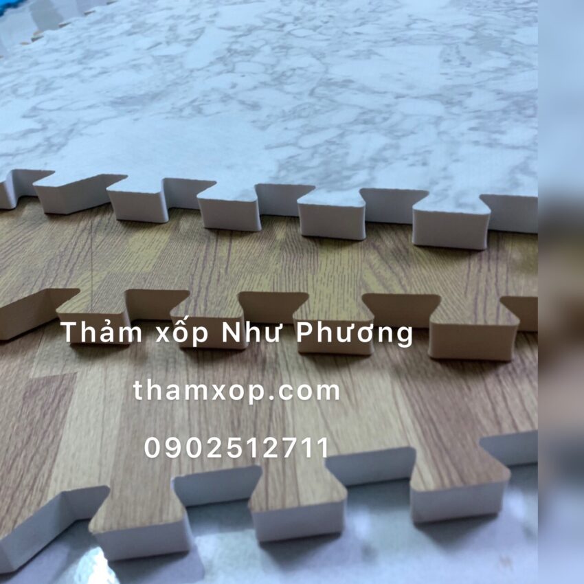 Thảm Xốp Như Phương tham-van-go-2cm Thảm xốp lót sàn EVA vân gỗ 60x60x2cm  