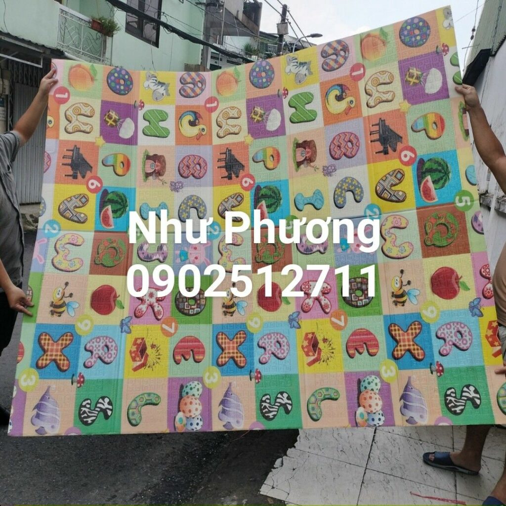 Thảm nằm chơi cho bé 1m8x2m , tham nam choi chu cai